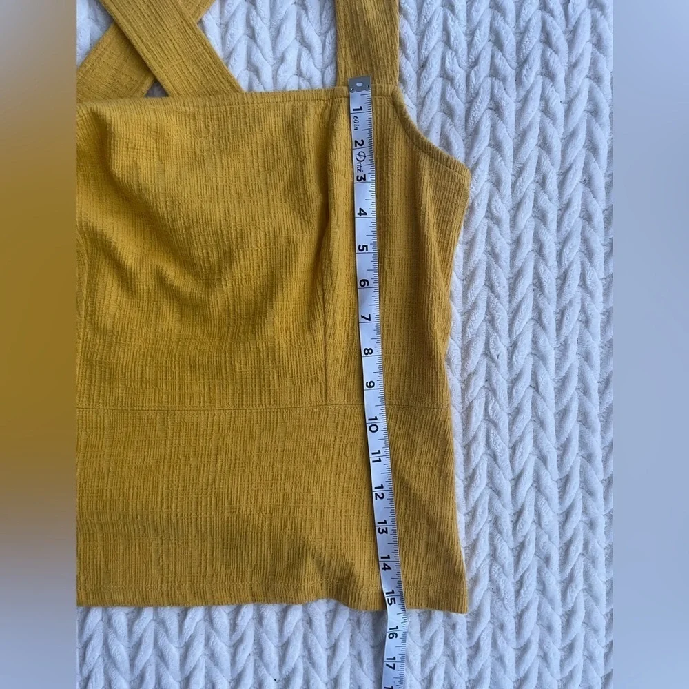 Anthropologie Current Air Yellow Cross Back Textured Tank Size Small